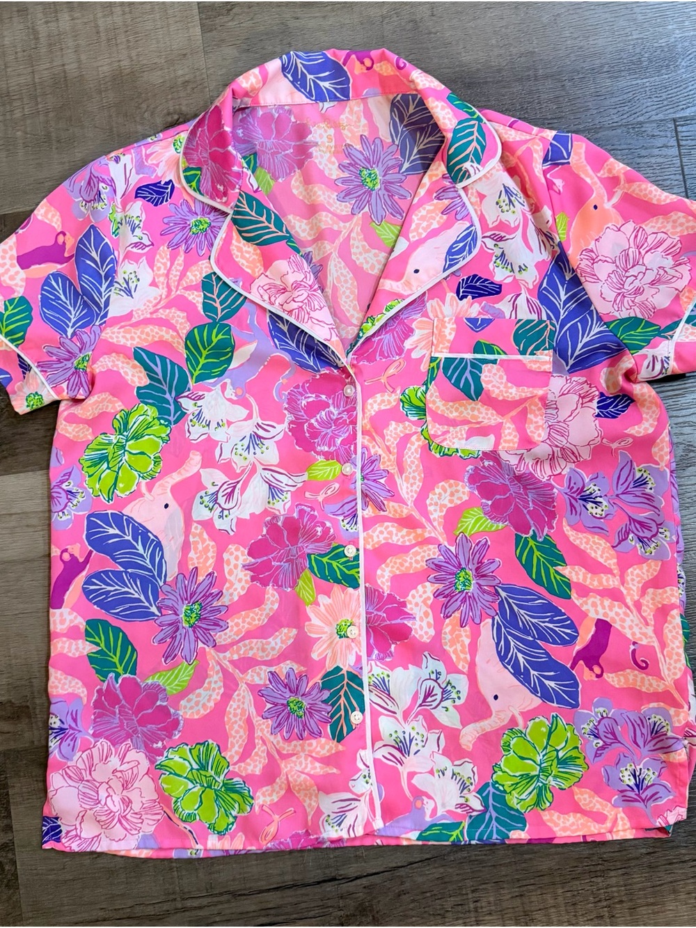 Lilly Pulitzer Teagan Tropical Floral Short Pajama Set🌸🐘 Size Small - Picture 5 of 15